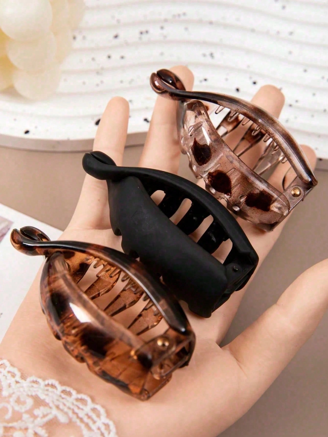 1/3 Pack Non-Slip Banana Hair Clips, Can Be Used As Vertical Hair Clips Or Ponytail Hair Ties, Ideal Gift For Women's Coming-Of-Age Ceremony, Exquisite Fashion Design, Perfect For Art, Wedding And Hom