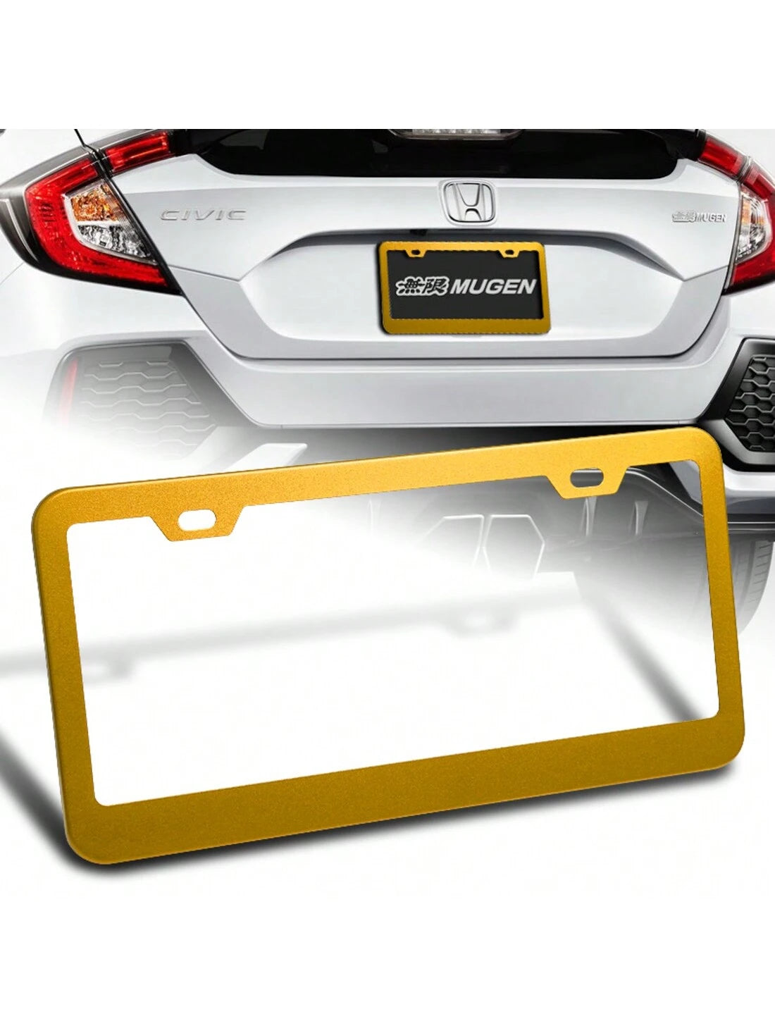 1-Pair Stainless Steel Car License Plate Frame Cover Front + Rear US Size