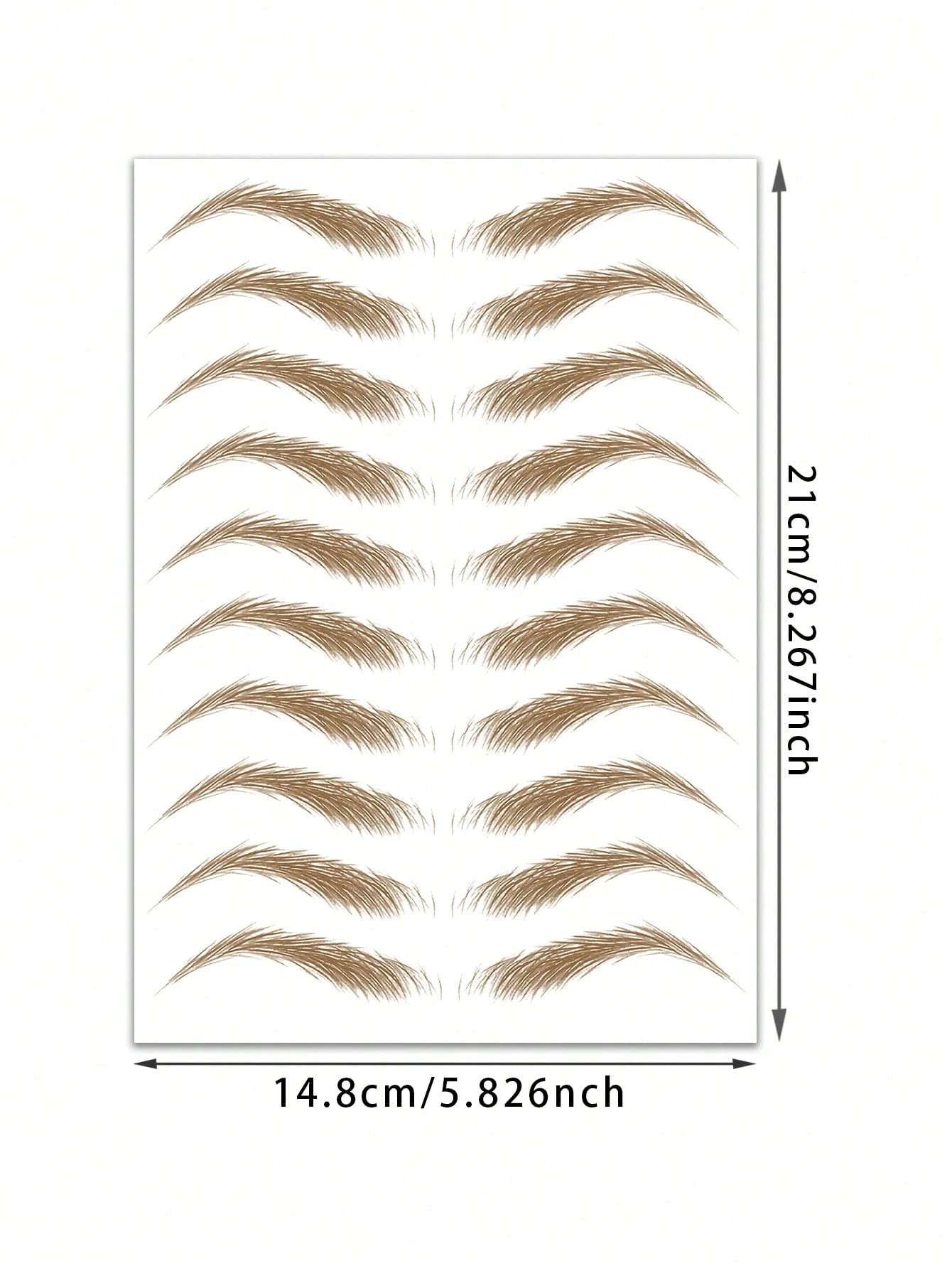 1 Sheet Long Lasting Light Brown Real Wild Eyebrow Tattoo Stickers, Waterproof Individual Hair Stroke Brow Stickers, Natural Imitation 4D Eyebrow Decals For Blonde Blonde Hair Women Daily Makeup