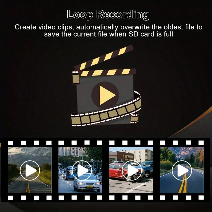 1080P Full HD Dash Camera With Center Console LCD Car DVR, WDR 170° Wide Angle, Night Vision, Parking Monitor, 30fps Frame Rate