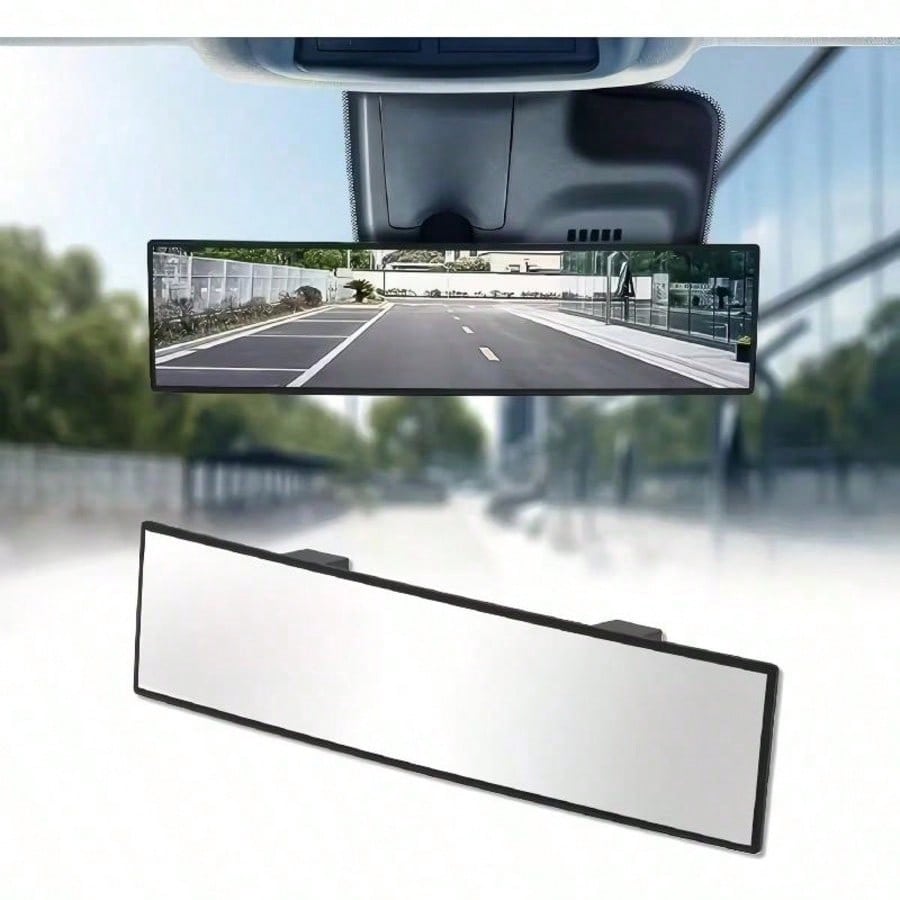 1pc 11.81 Inch Panoramic Convex Rearview Mirror, Built-In Clip-On Wide Angle Rearview Mirror, Effectively Reduces Blind Spots, Increases Driving Visibility