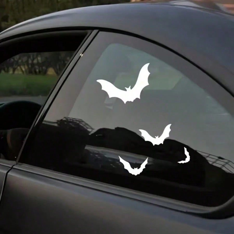 1pc AOLIN Halloween Sticker, Black/White/Rainbow Color Optional, Waterproof Vinyl Material, Eerie Gothic Style Decoration, Easy To Apply, Covers Scratches, Universal For Car, SUV, Truck Windows, Hallo