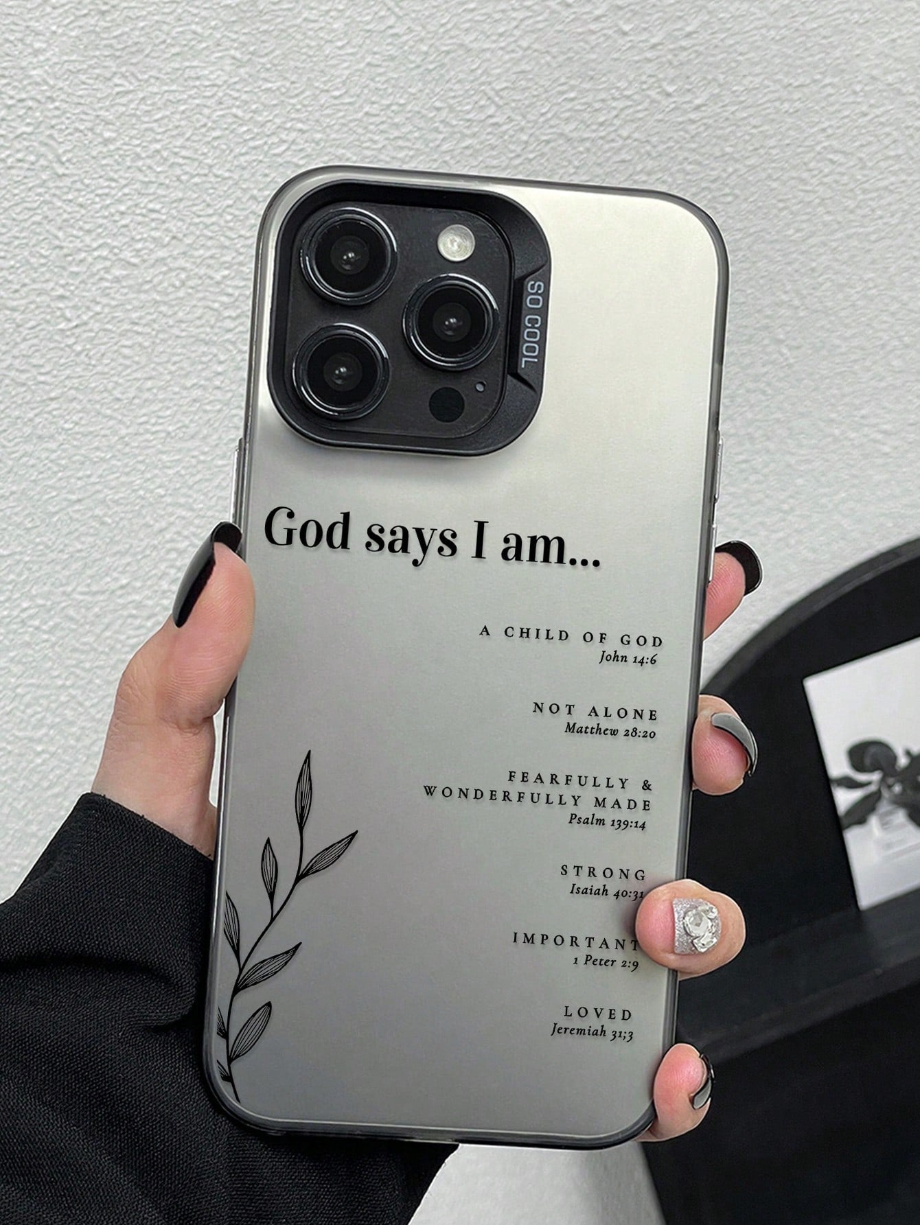 1pc Bible Verse Design Shockproof Protective Phone Case Compatible With 16 Pro Max 15 14 Plus 13 12 11 Religious Christian Scripture Quote Pattern Soft Silicone Bumper Cover Anti-Scratch Durable Phone