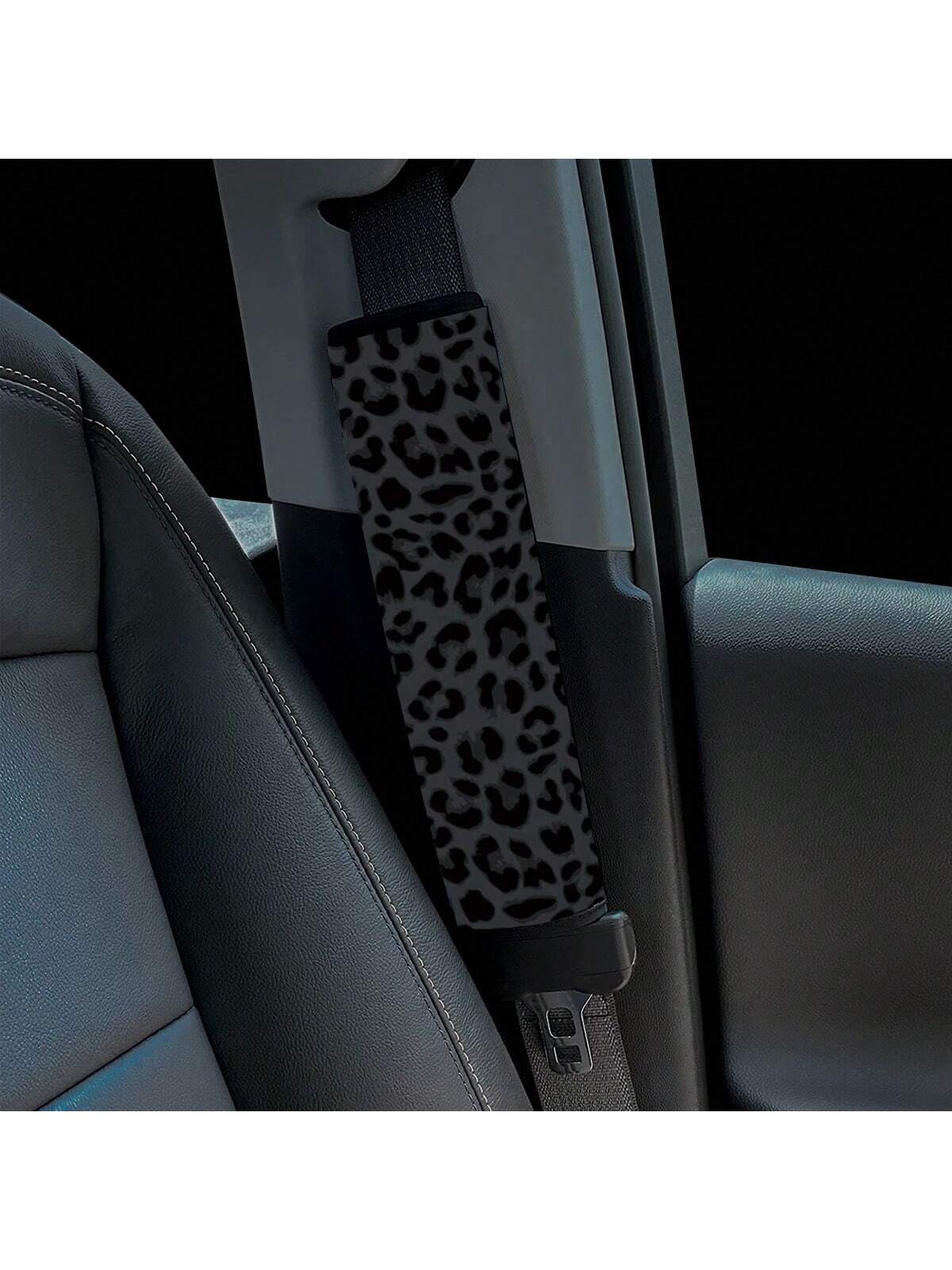 1pc Car Seat Belt Cover With Leopard Print Pattern, Universal Fit For SUV, Sedan, Protect Your Vehicle Interior,Cheetah Print Car Stuff