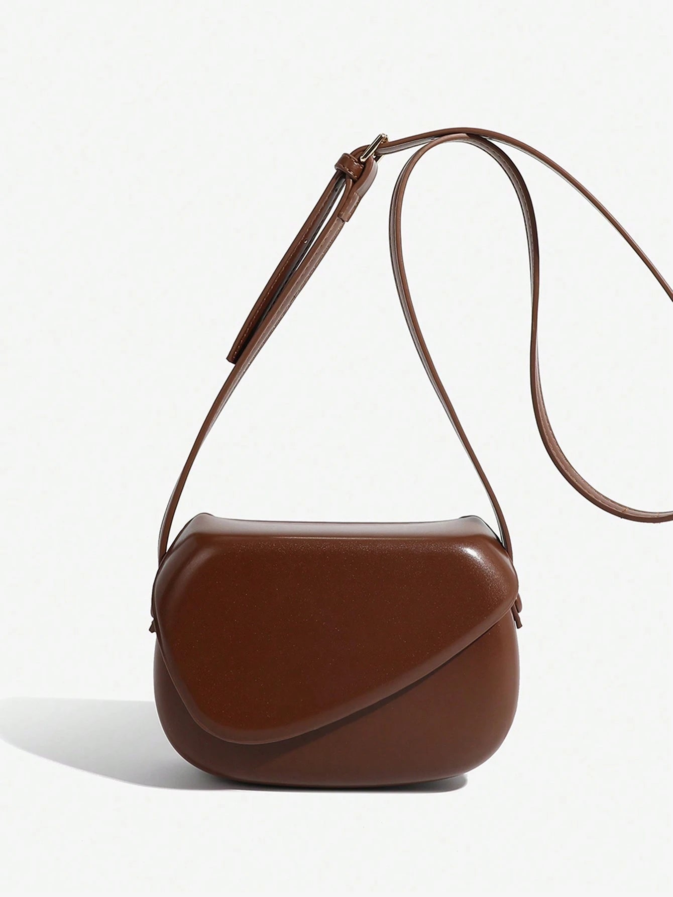 1pc Solid Color PU Square Saddle Bag, Suitable For Women's Daily Use, Fashionable Butter Yellow Bag For Women, Yellow