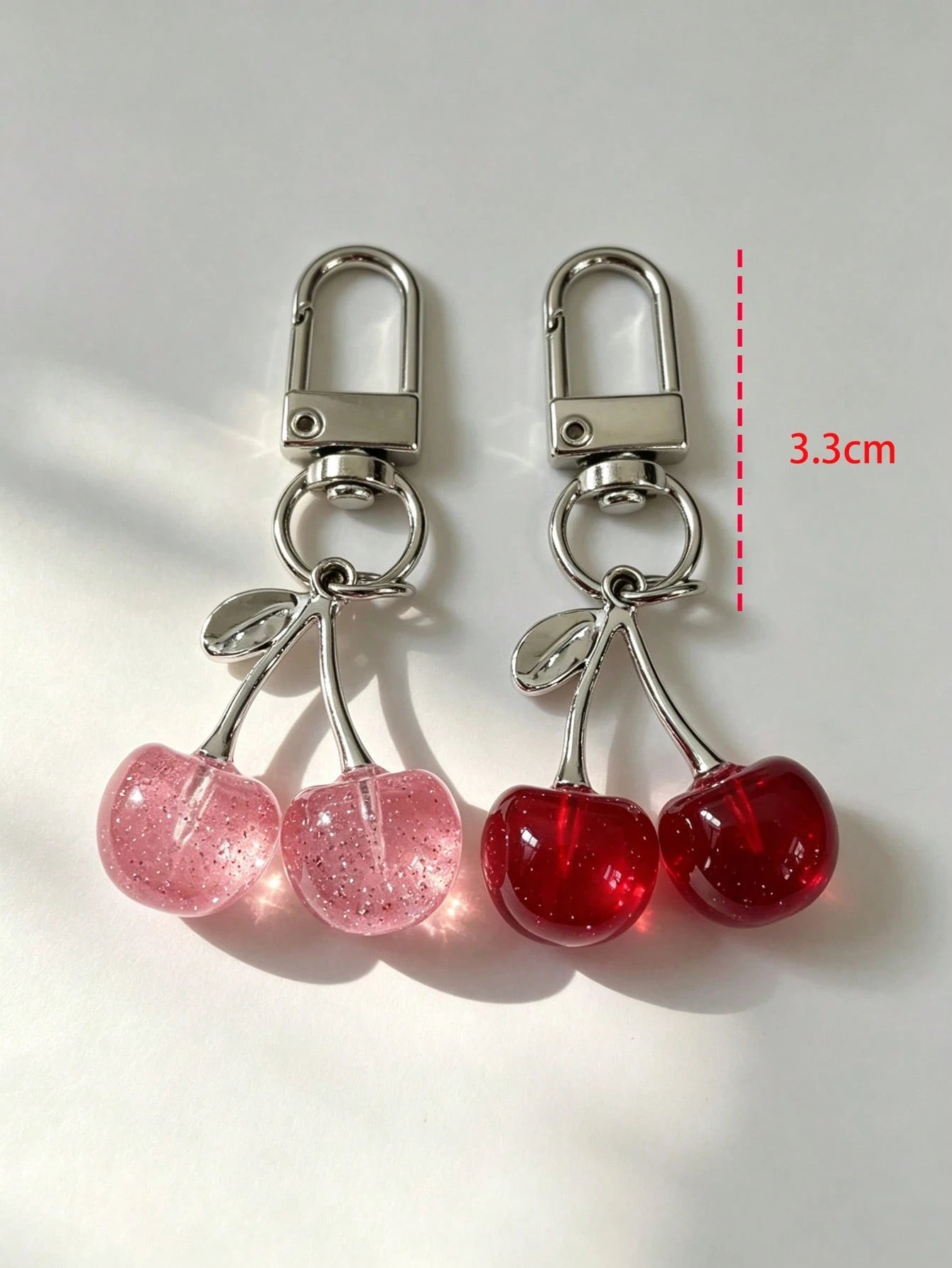 1pc Unisex Shiny Simulated Cherry Keychains Fashionable Decorative Keychain/Bag Charm Gifts For Women Valentines