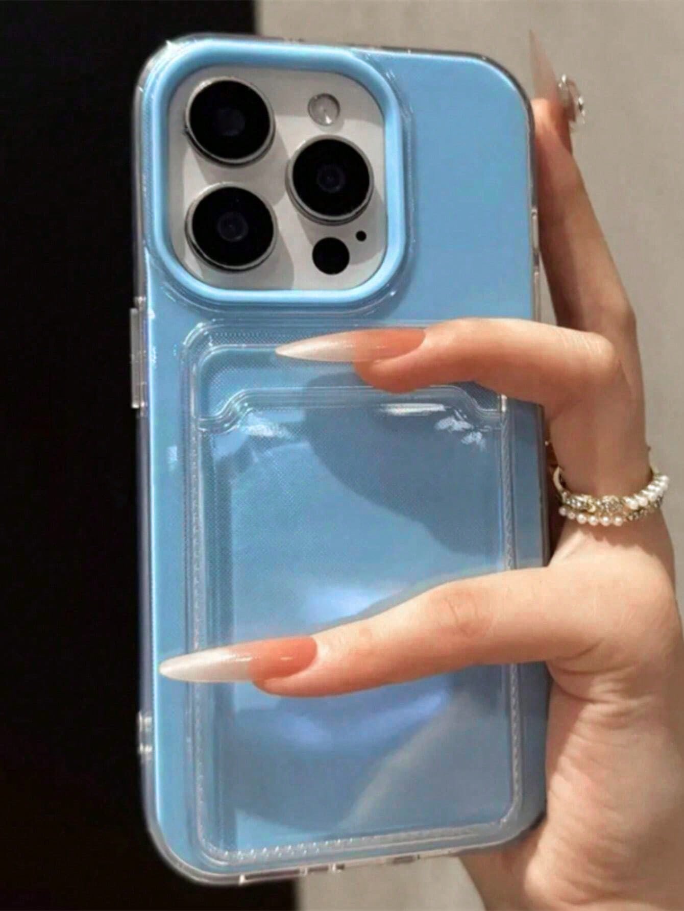 2-In-1 Candy Color Card Slot Phone Case, Compatible With IPhone Air/17/17 Pro/17 Pro Max/16/15/14/13/12/11 Pro Max/16 Plus, Minimalist Shock-Proof Transparent Soft Shell