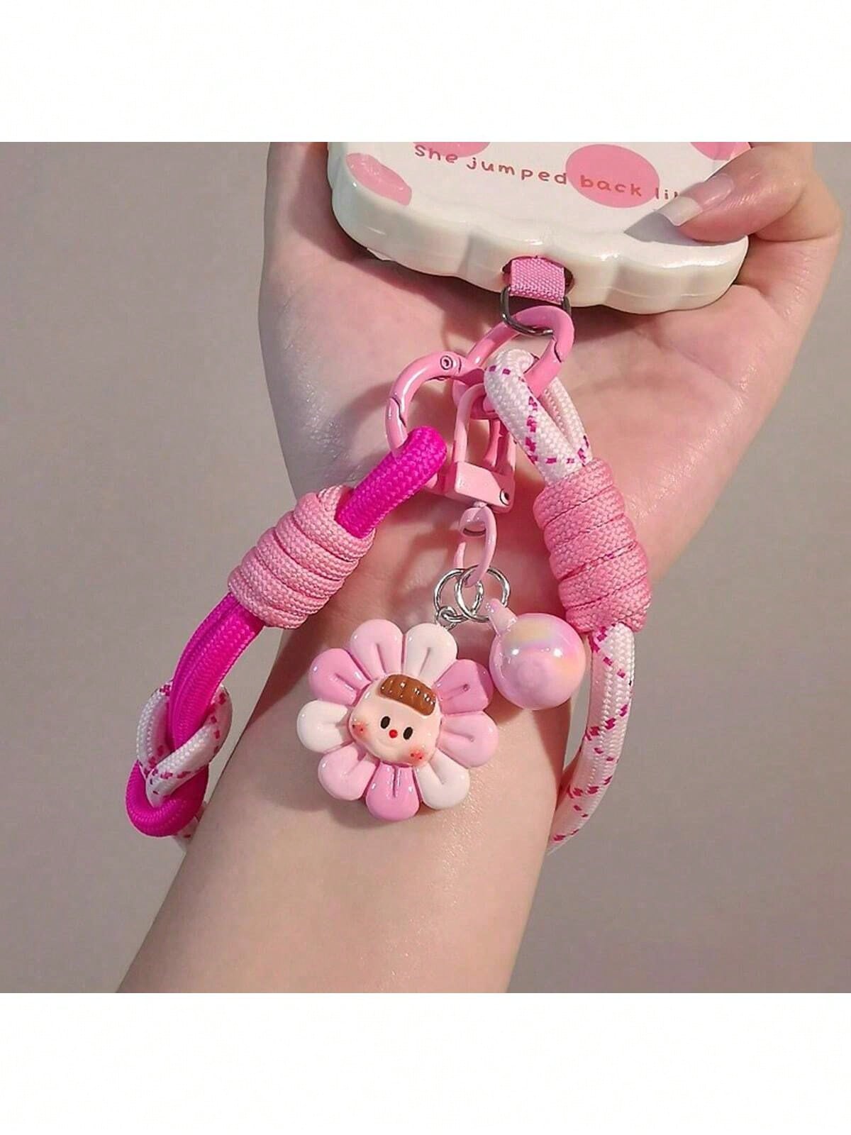 2026 New Adjustable Braided Sunflower Pendant Phone Lanyard, Compatible With Iphone/Android, Outdoor Travel Climbing Anti-Lost Wrist Strap