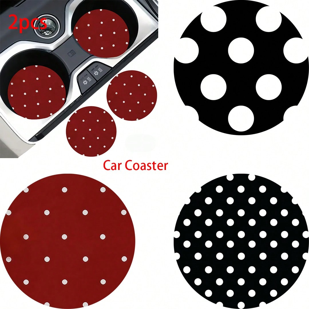 2pcs Car Cup Holder Coasters, Anti-Slip Shockproof Universal Fashion Car Coasters, Insert Interior Accessories, Party Gift