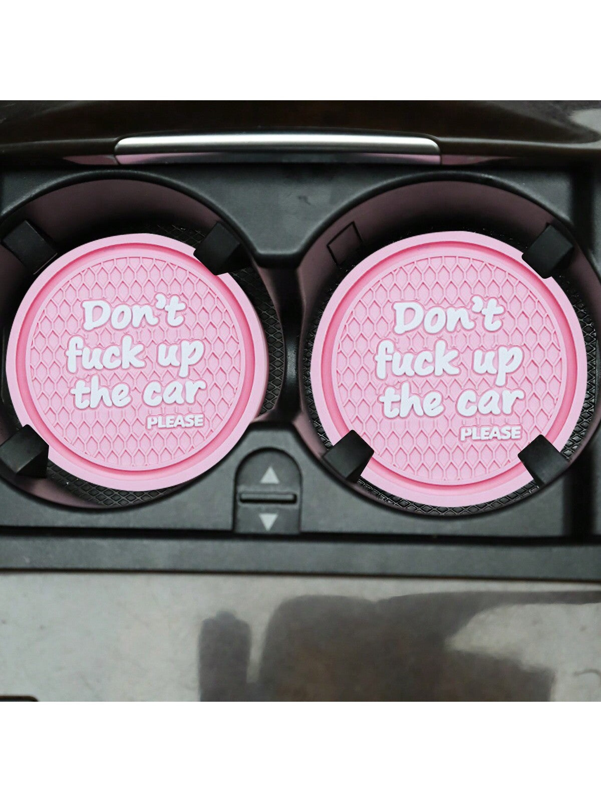 2pcs Letter Pattern Coaster In Pink