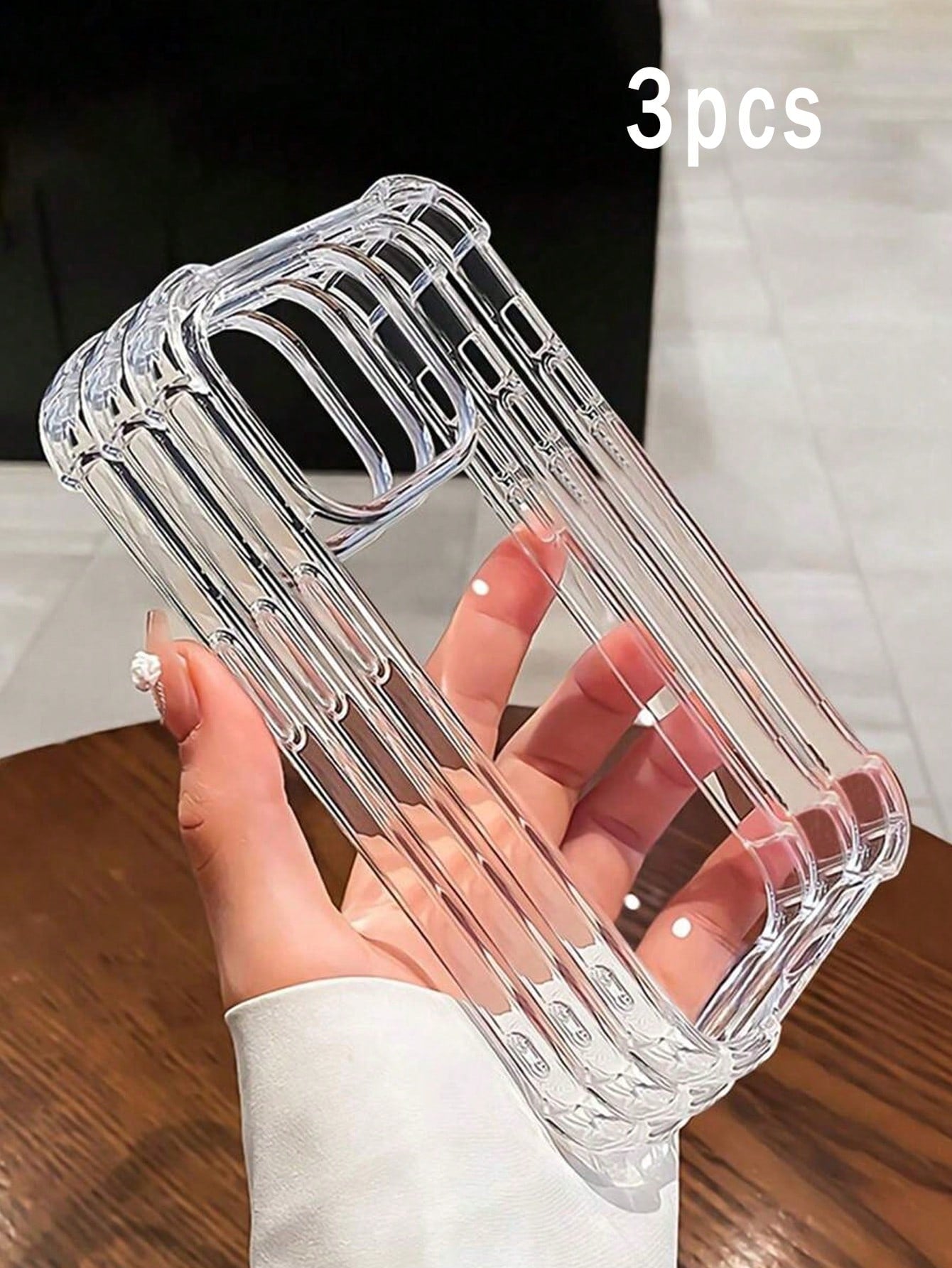 3PCS Value Pack, Minimalist Transparent Large Hole Phone Case With 4-Corner Airbag Anti-Drop, Compatible With IPhone 17/17pro/17promax/IPhone11/12/13/14/15/16/16promax/13pro/14pro/15pro, Comfortable S