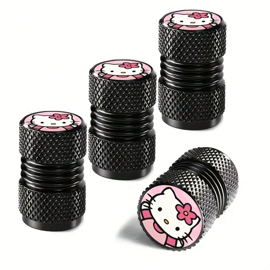4pcs/Set Creative Sanrio Hello Kitty Tire Valve Caps KT01, Car Tire Valve Cap Cover Valve Cap Plated Tire Cover For Auto Motorcycles Trucks Bikes, Enhanced Grip & Durability, Auto Wheel Additions, Tir