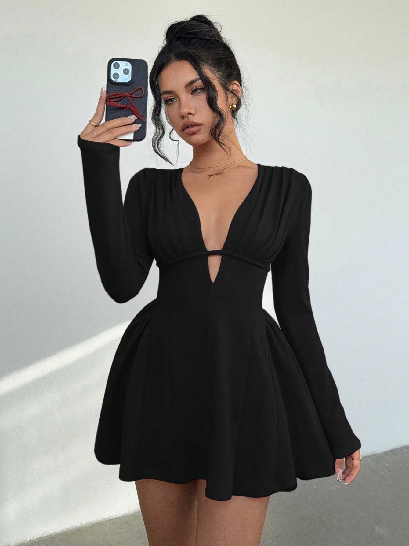 Aloruh Women's Sexy Solid Deep V-Neck Mini Dress,Summer Dresses
Spring Clothes