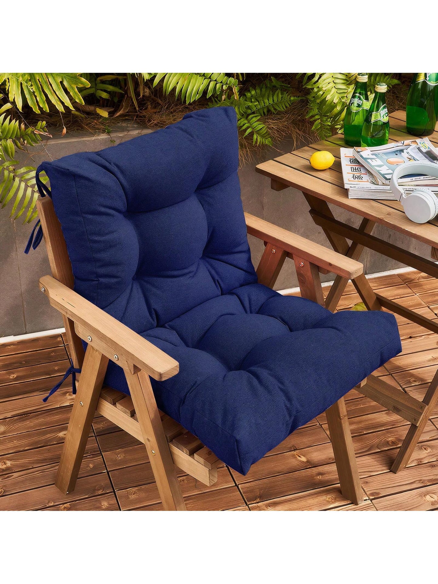 Back Chair Cushion Waterproof Polyester Rocking Chair Cushion With Non-Slip Ties Anti-Fading Deep Seat Chair Cushions, Outdoor Dining Chair Cushion For Patio Cushion Furniture