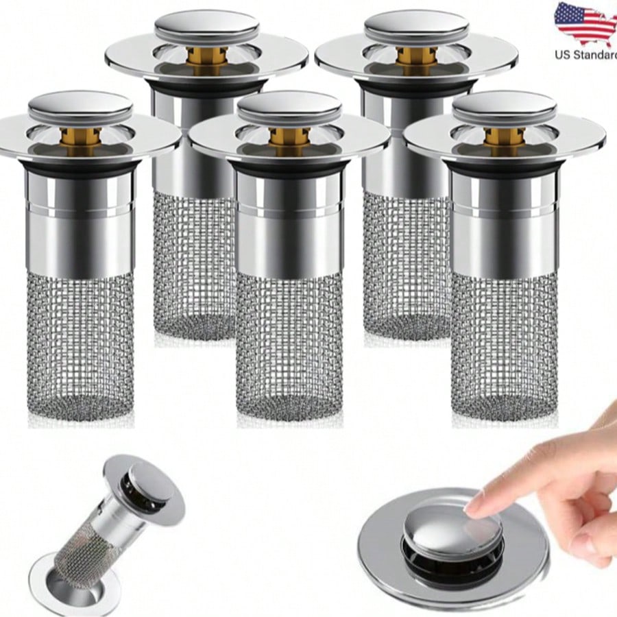 Bathroom Sink Drain Strainer, Pop Up Sink DrainStrain, Bathroom Sink Stopper With RemovableStainless Steel, Filter Basket Hair Catcher HairCatcher