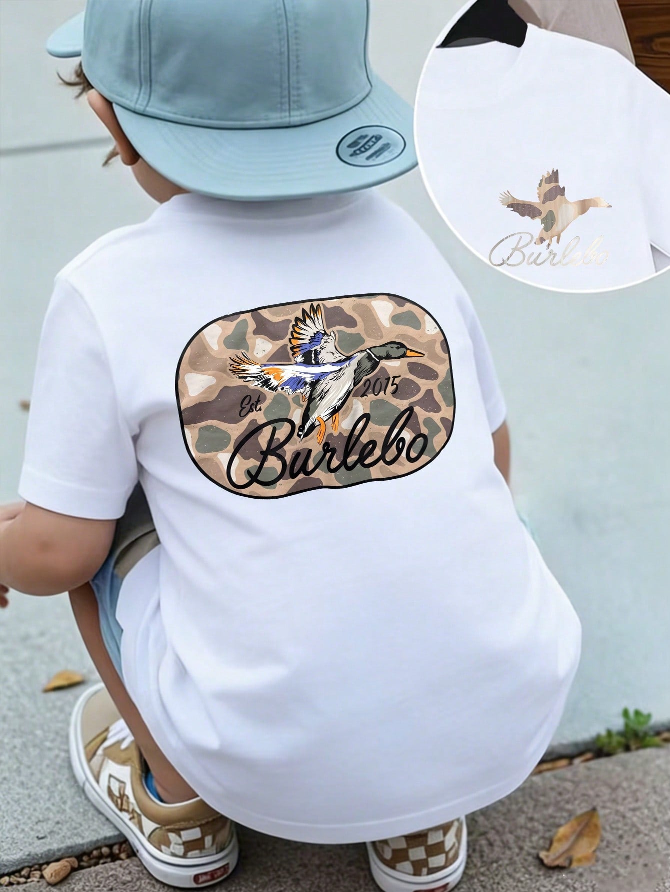 Boys' Casual Fashion T-Shirt, Camo Mallard Duck Print, Comfortable Soft Fabric, Perfect For Little Ones