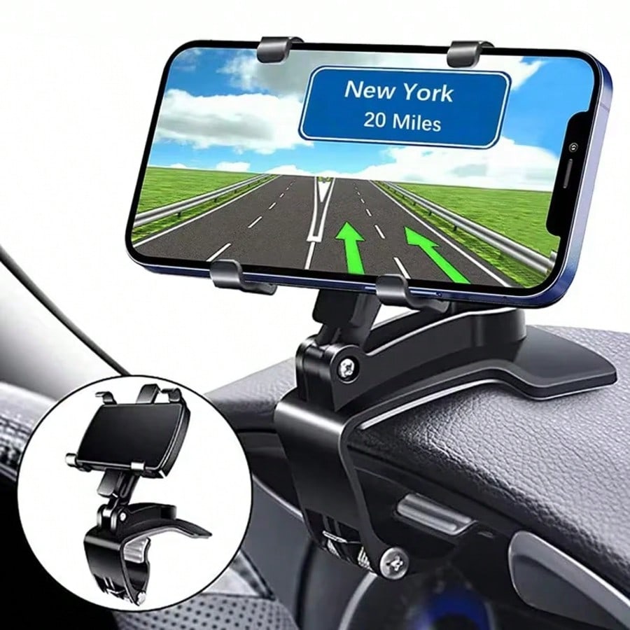 Car Dashboard Phone Holder, Center Console Phone Navigation Mount, Rearview Mirror Sun Visor Phone Stand, Multi-Function
