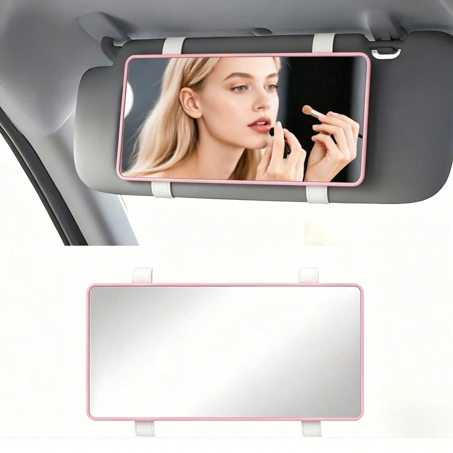 Car Sun Visor Mirror, Cosmetic Makeup Mirrors With Straps, HD Cars Interior Cosmetic Mirror, Car Accessories For Women Universal Sun Visor Mirrors For Trucks, Cars, SUVs,Car Acessesories,Car Decor,Car