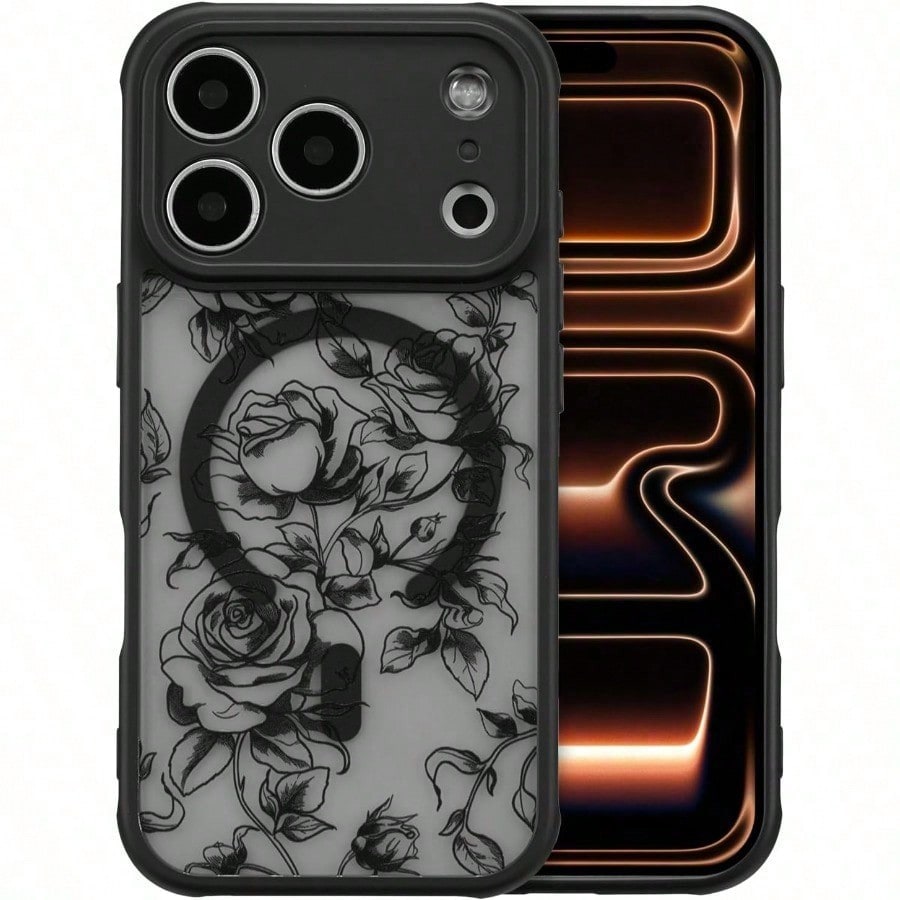 Compatible With The 17 Pro Max, 17 Pro, 17 Air, And 17 16, 15, 14, And 13 Pro Max Series, This Brand-New, Elegant Floral Wireless Charging Phone Case Offers Exquisite, High-End Protection And Is A
