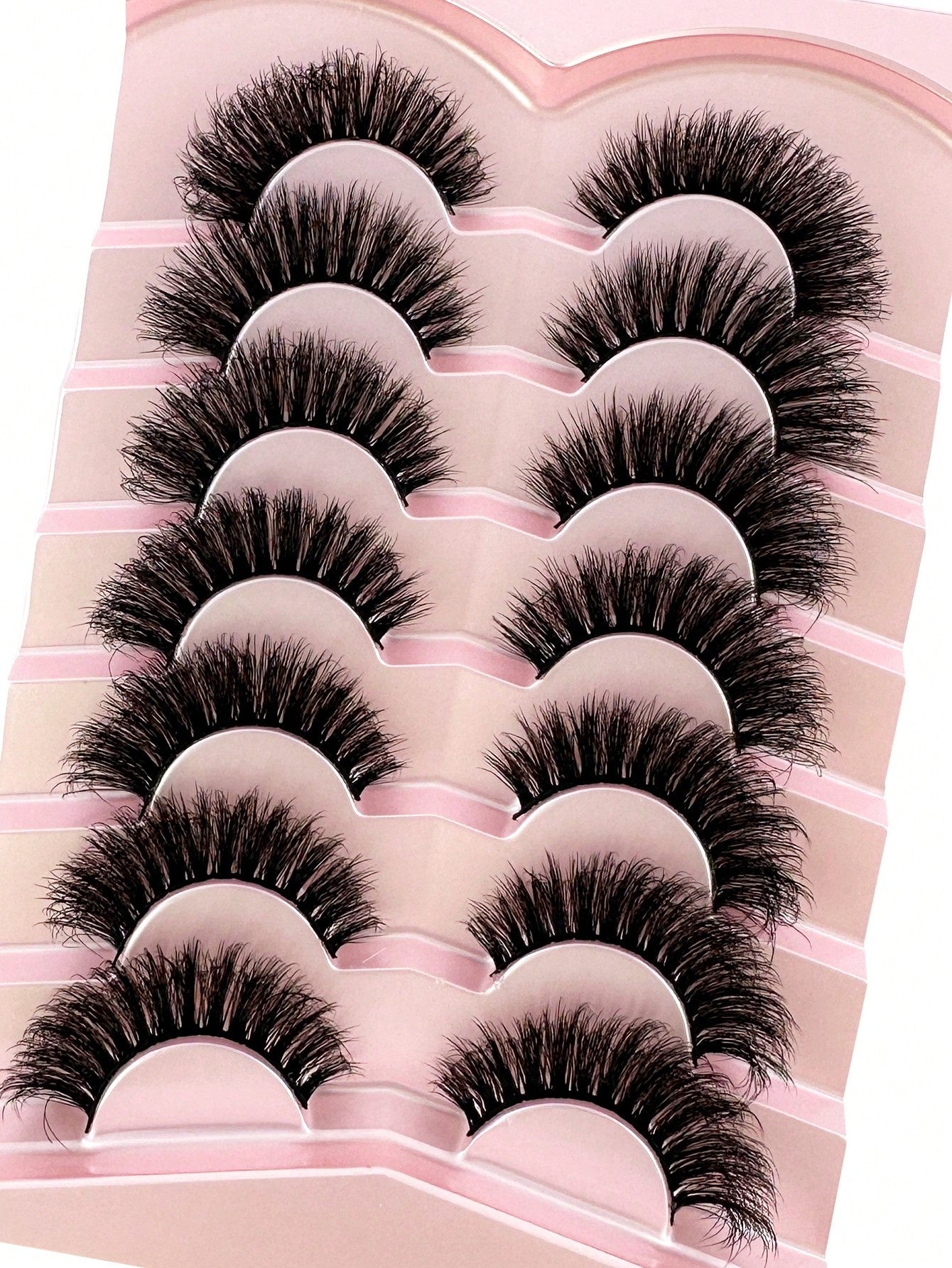 Hot 7 Pairs Of Cat Eye 3d Mink Fur False Eyelashes, Soft, Fine, Natural & Reusable Lashes For Thick & Lengthening Strip Lashes,Lashes,Eyelashes,Fake Lashes