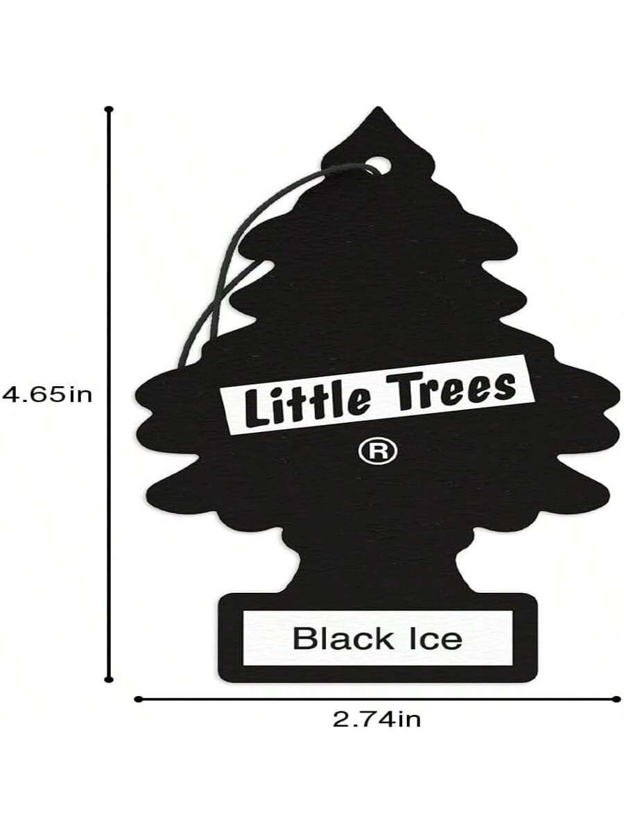 LITTLE TREES Air Fresheners Car Air Freshener. Hanging Tree Provides Long Lasting Scent For Auto Or Home. Black Ice, Pack Of 6