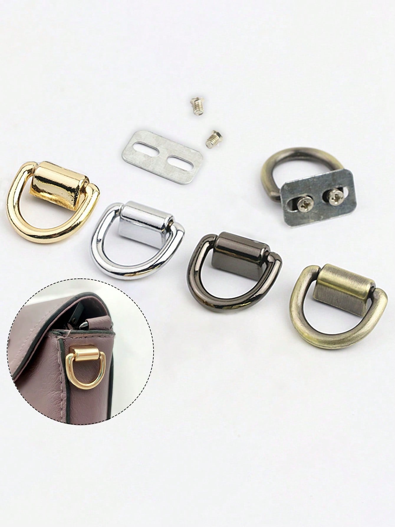 Metal D-Ring Lobster Clasp For Handbags And Crossbody Bags- DIY Wallet Chain Accessories, Detachable DIY Hardware With Screw Accessories, Suitable For Bags And Phone Cases, Tools Not Included