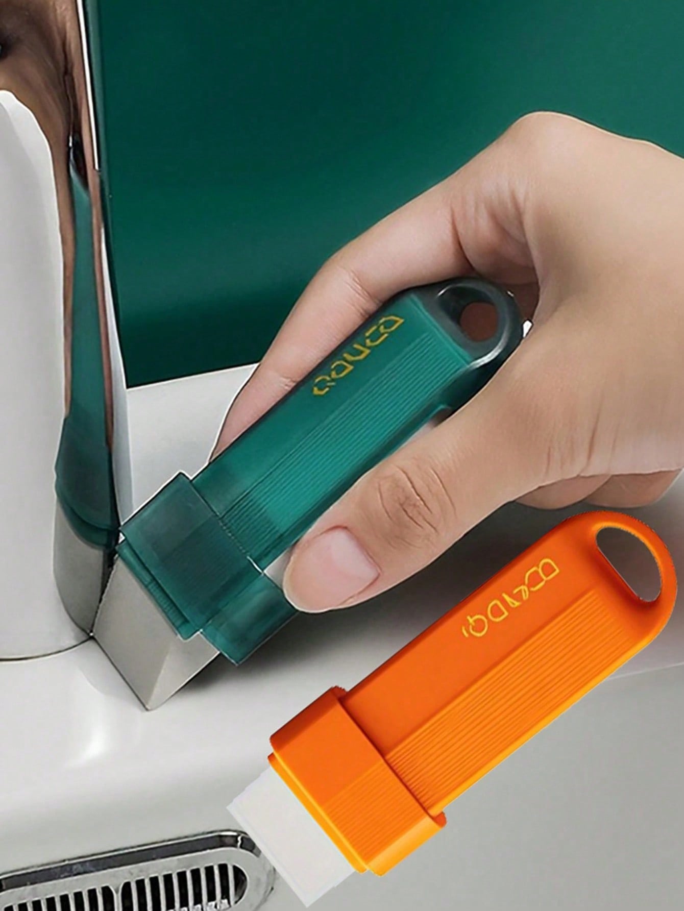Multi-Functional Magic Cleaning Brush, Reusable, Bathroom Sink Gap Scrubber, No Battery Required, Suitable For Kitchen And Bathroom Cleaning- Removes Limescale, Rust And Glass Stains/ Cleaning Tool