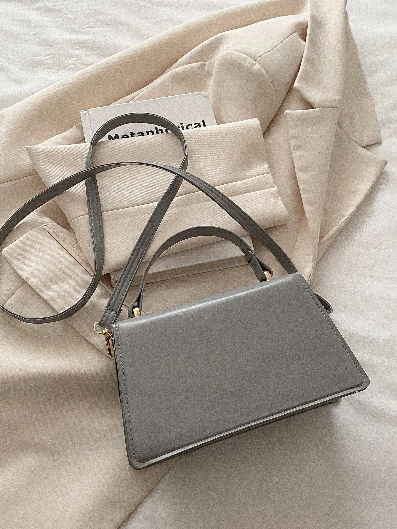 New Women Solid Color PU Leather Small Square Handbag, Simple Fashion Chic Outdoor Shoulder Bag With Detachable & Adjustable Strap