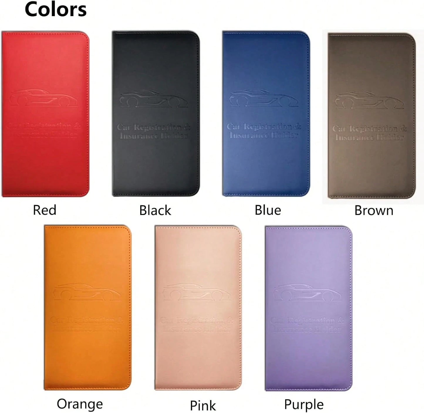 OBDMASTER Red Car Registration And Insurance Holder With Magnetic Closure For Glove Box Organizers Car Document Holder Car Document Organizer Car