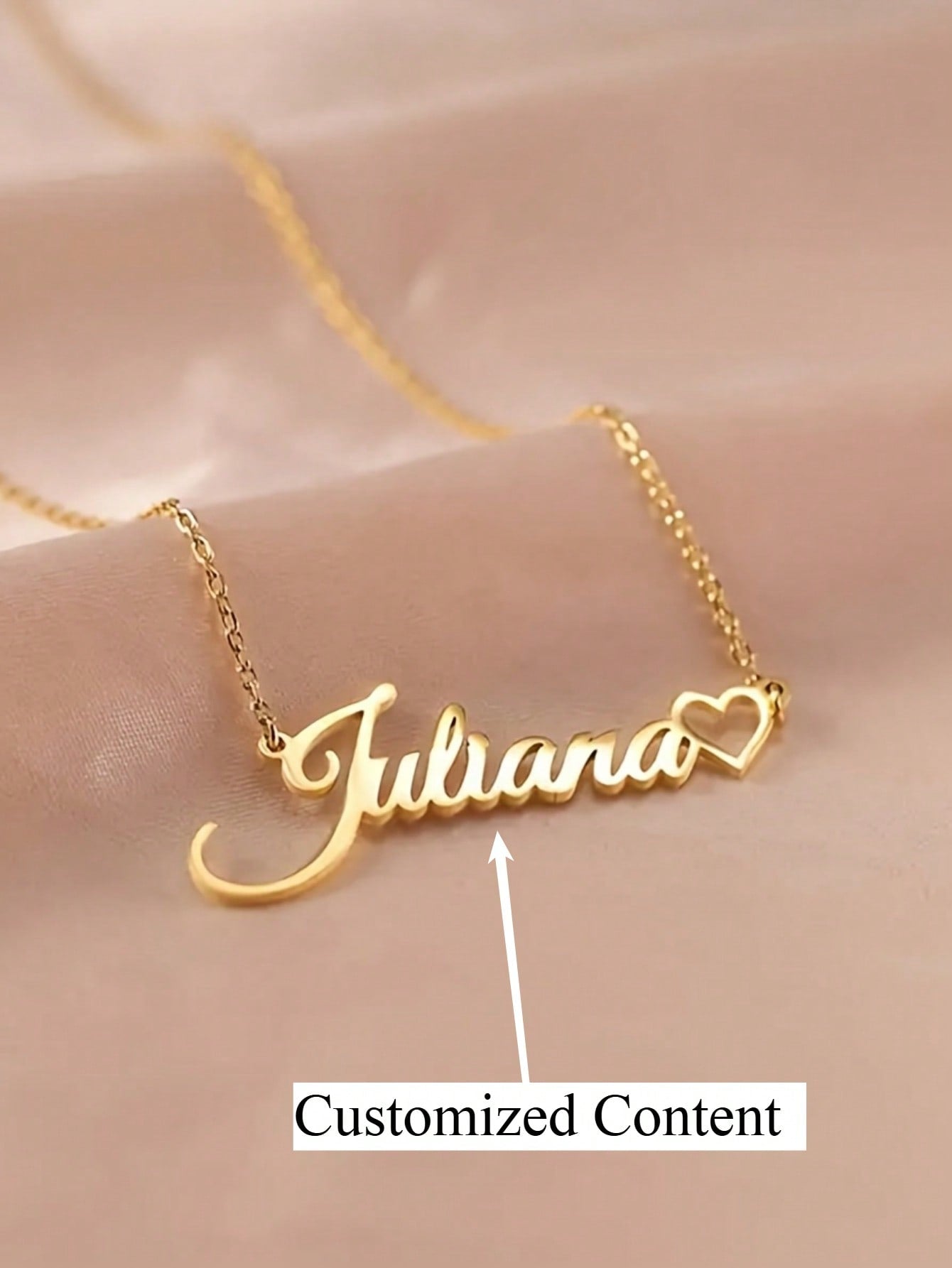 Personalized Name Necklace- Stainless Steel Heart Pendant In Cursive Font, Valentine's Day Gift, Everyday Party Wear, Elegant, Stylish, Cute, Custom, Ideal Gifts For Her, Back To School Fashion, Grad