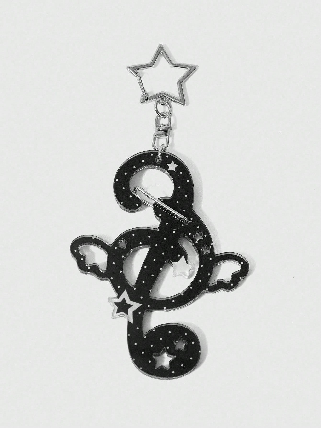 ROMWE Anime Music Note, Polka Dot, Wing, Pentagram Print Keychain, Bag Charm, Versatile Decorative Accessory
