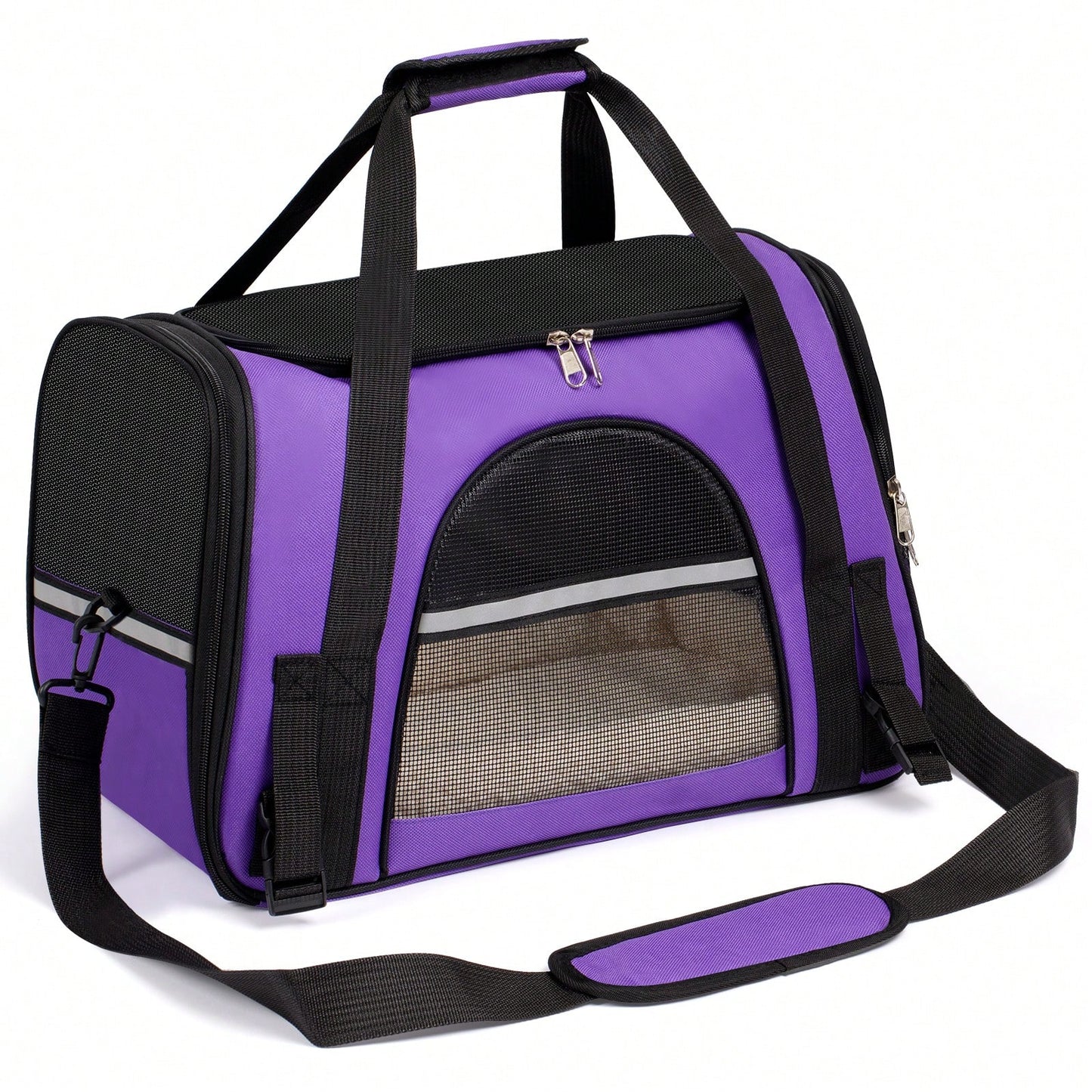 Secure Zipper Anti-Escape Pet Carrier Backpack| Spacious Ventilated Foldable Cat/Dog Travel Bag| Car & Airline Approved Collapsible Cage With Breathable Design