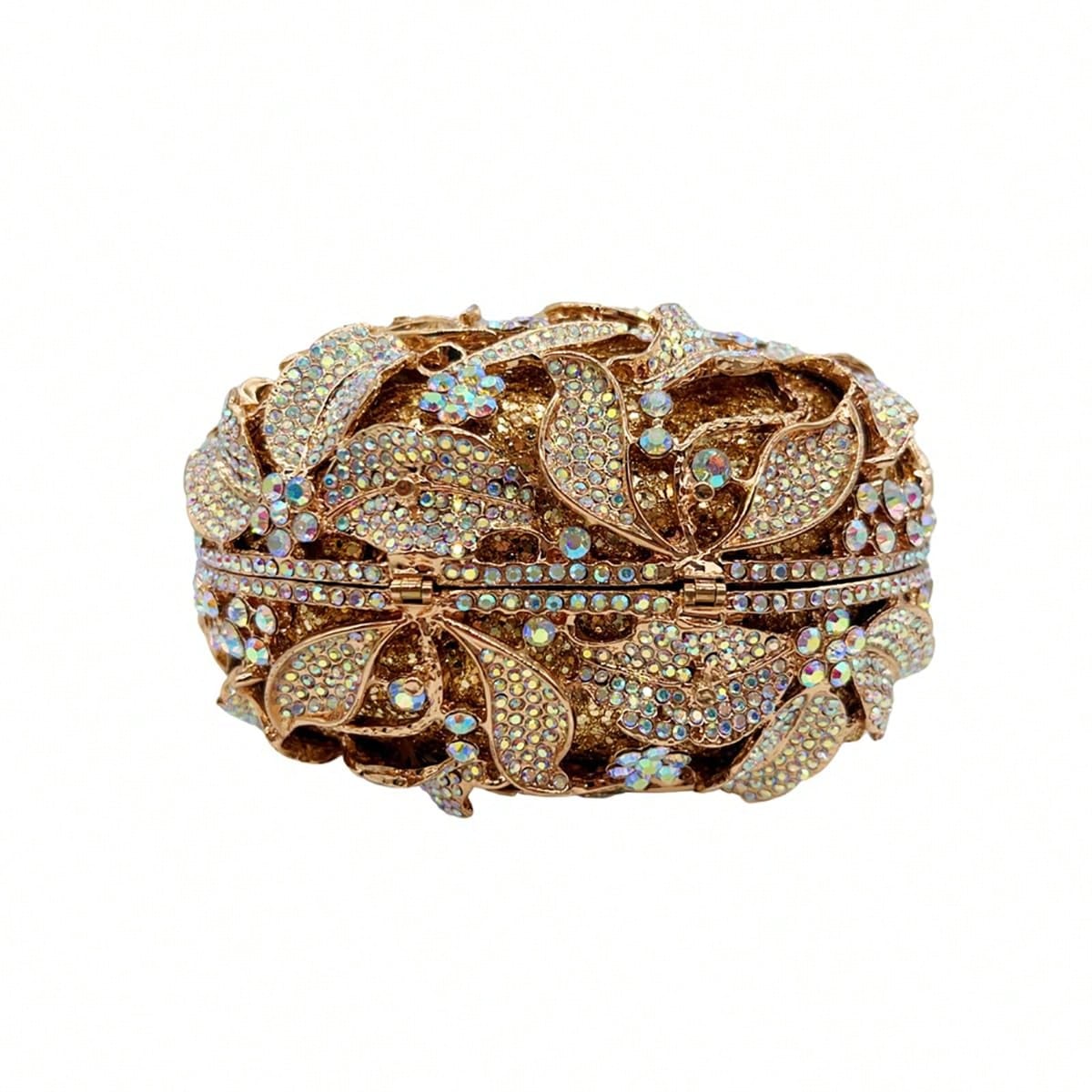 Sparkling 3D Egg Evening Bag Luxury Floral Rhinestone Clutch Bag Formal Crystal Bridal Handbag For Party Cocktail