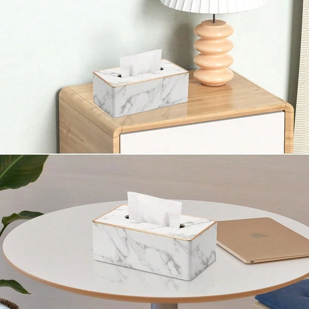 Tissue Box Cover Rectangular, PU Leather Tissue Box Holder For, Napkin, Rectangle Tissue Box Covers, Tissue Holder For Bathroom