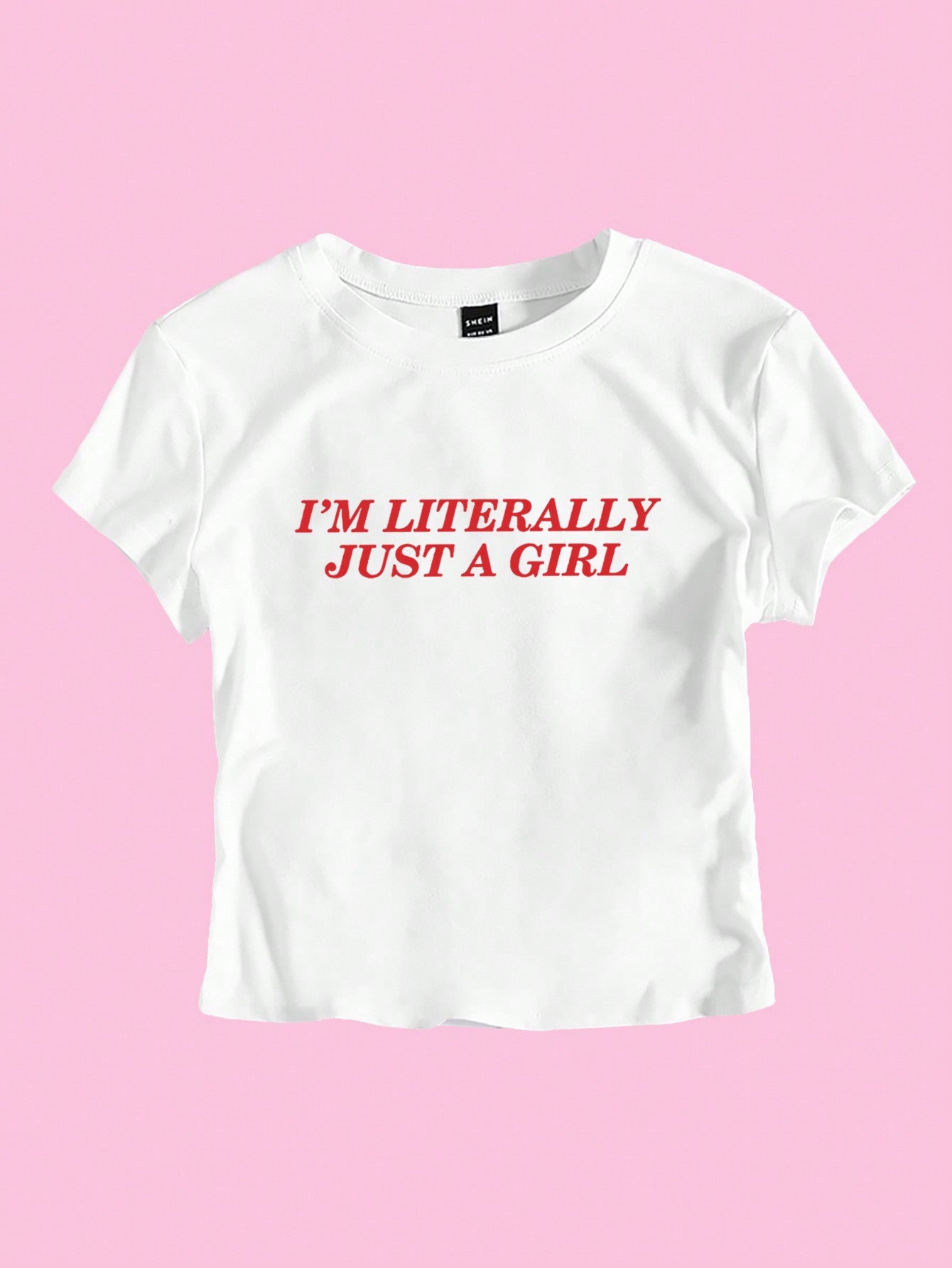 Unity Women's "I'm Literally Just A Girl" Cropped Slogan T-Shirt Graphic Tees Women Tops