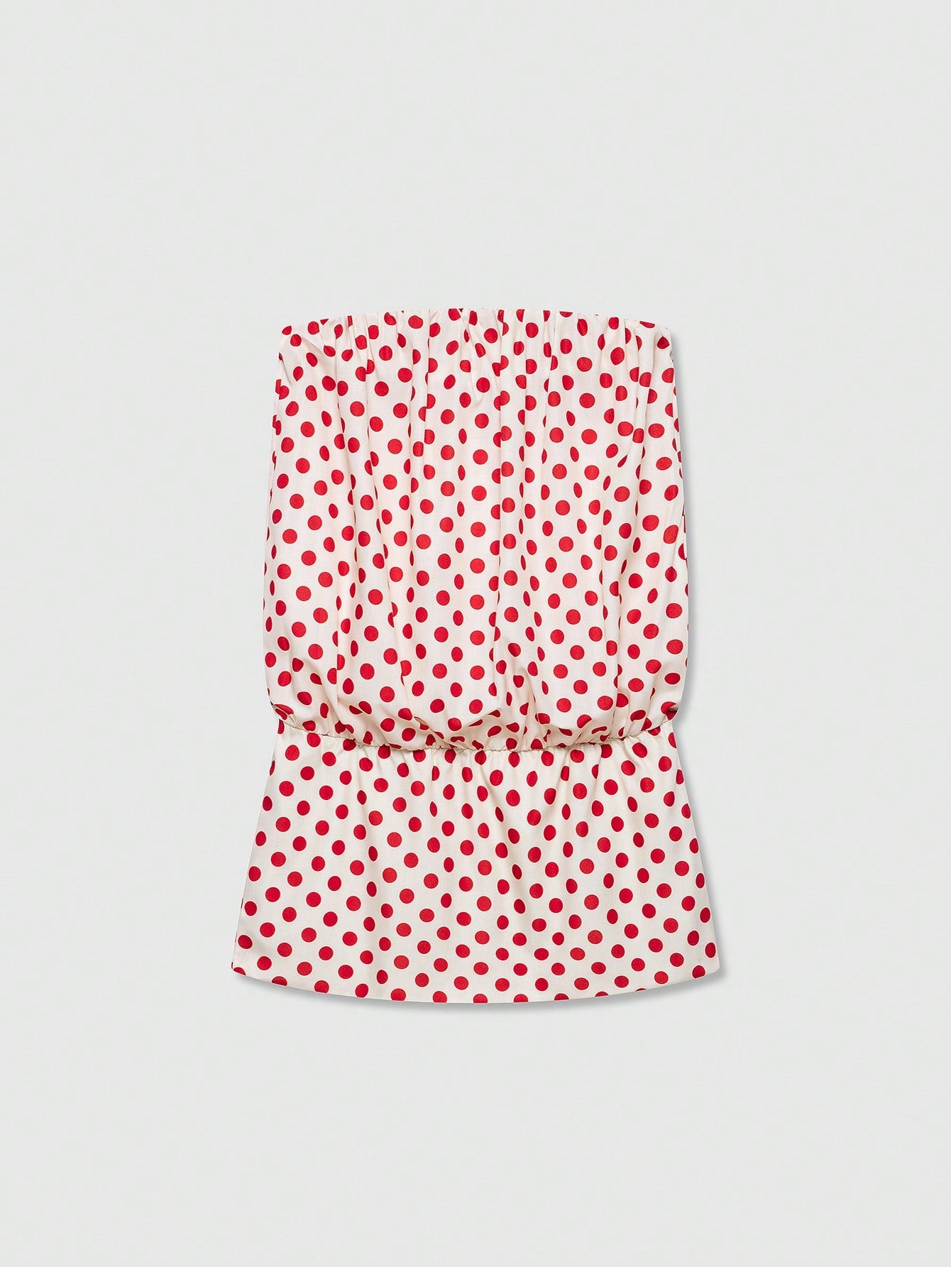 Women's Polka Dot Bandeau Mini Dress Elegant Summer Red