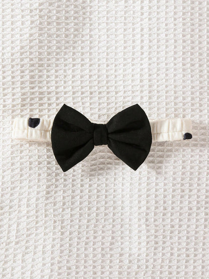 0-9 Months Newborn Baby Girl Black & White Polka Dot Bow Long Sleeve Dress, Ribbed Knit Ruffle Hem Princess Dress, Autumn/Winter Layering Outfit For Photos, Outings And Gifts