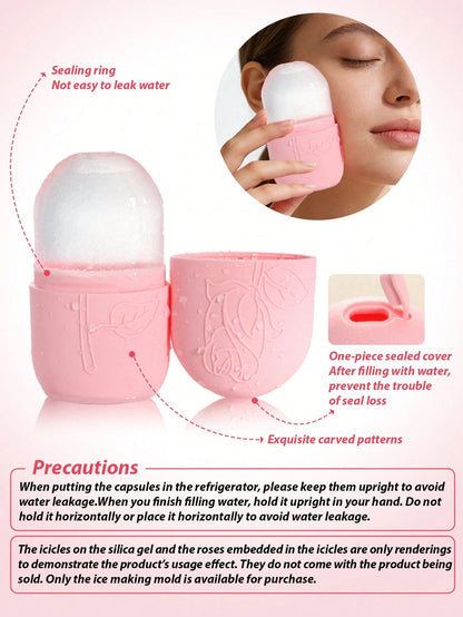 1/2/3pcs Facial Beauty Massage Tool Set, Gua Sha Scraper & Roller Combo, Silicone Face Ice Roller For Face And Neck, Gua Sha Roller Massage For Lifting And Firming Skin, Ice Cooling Soothing, Suitable