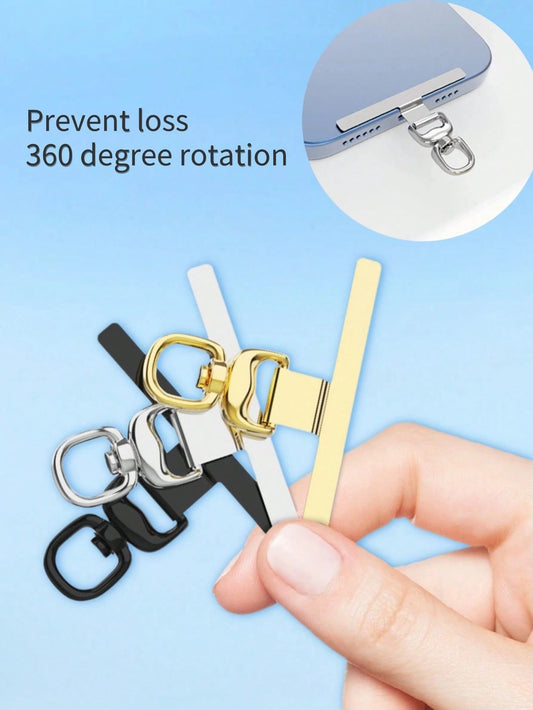 1/2/3pcs Ultra-Thin Stainless Steel Anti-Lost Lanyard Sticker Pad- Won't Damage Phone, Replace Phone Lanyard Components, Lanyard Connector