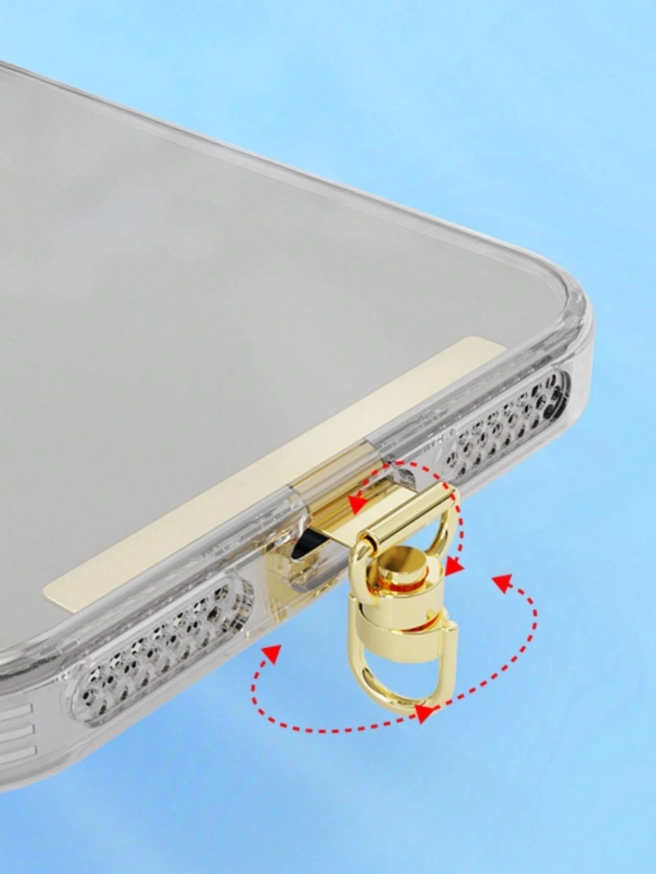 1/2/3pcs Ultra-Thin Stainless Steel Anti-Lost Lanyard Sticker Pad- Won't Damage Phone, Replace Phone Lanyard Components, Lanyard Connector