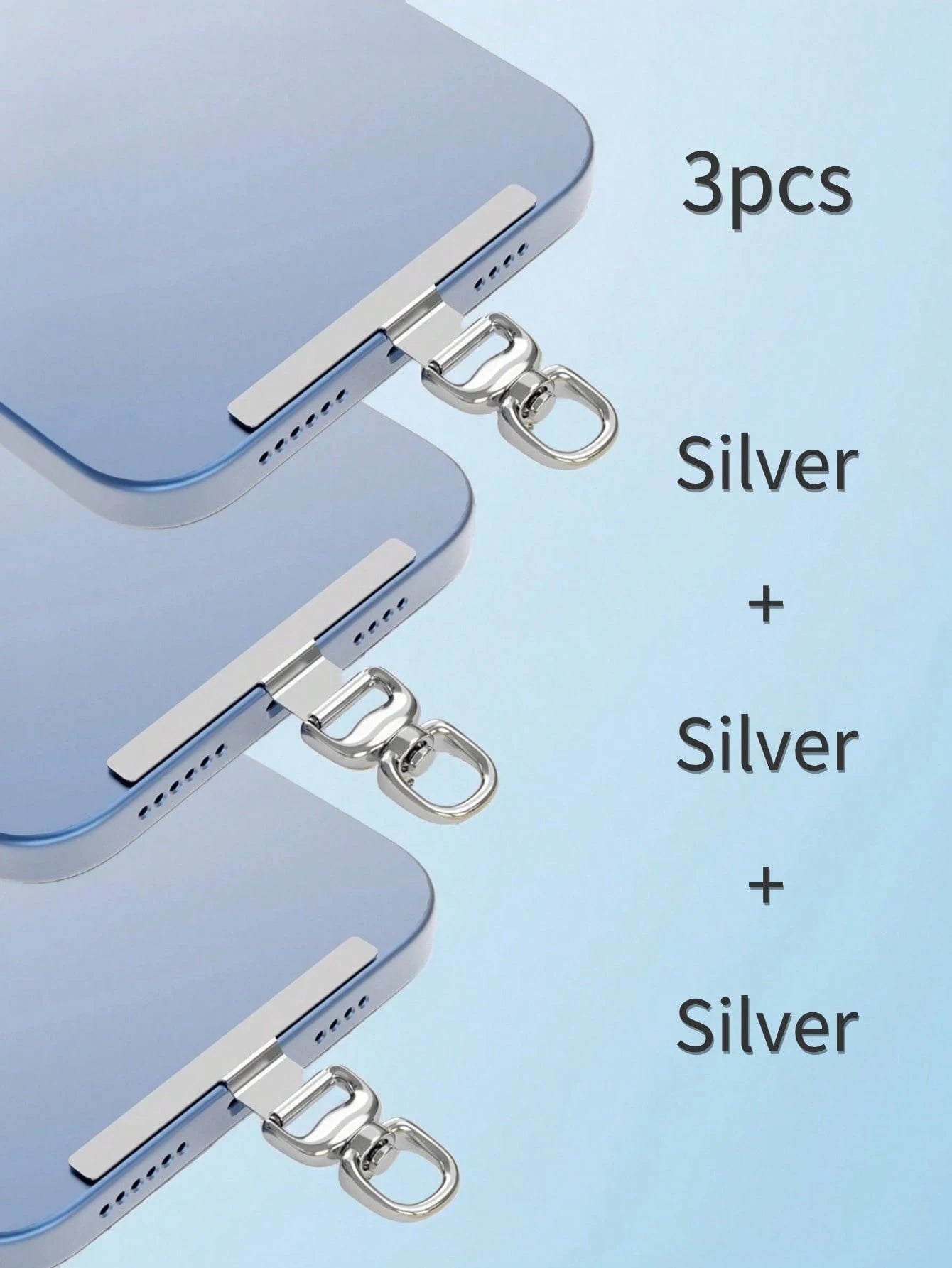 1/2/3pcs Ultra-Thin Stainless Steel Anti-Lost Lanyard Sticker Pad- Won't Damage Phone, Replace Phone Lanyard Components, Lanyard Connector