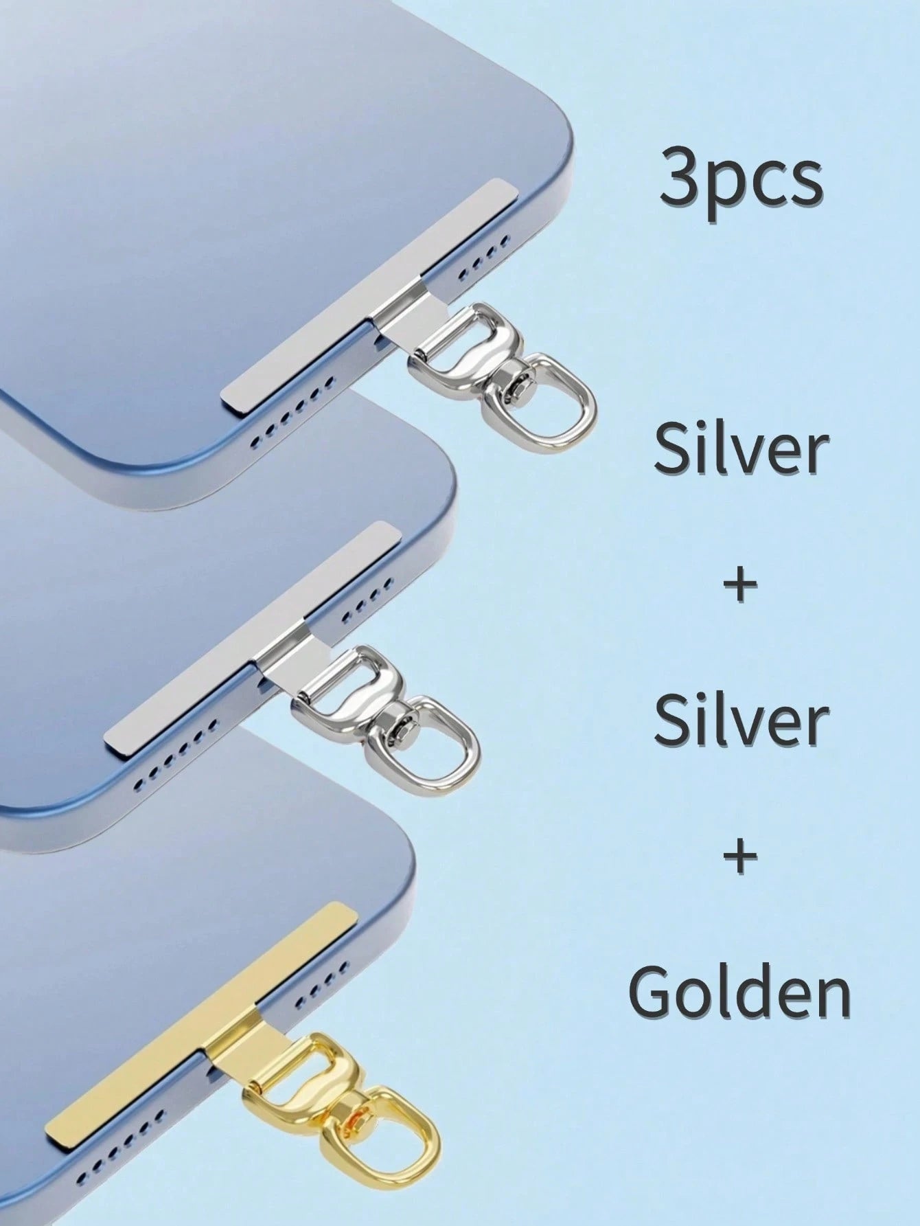 1/2/3pcs Ultra-Thin Stainless Steel Anti-Lost Lanyard Sticker Pad- Won't Damage Phone, Replace Phone Lanyard Components, Lanyard Connector