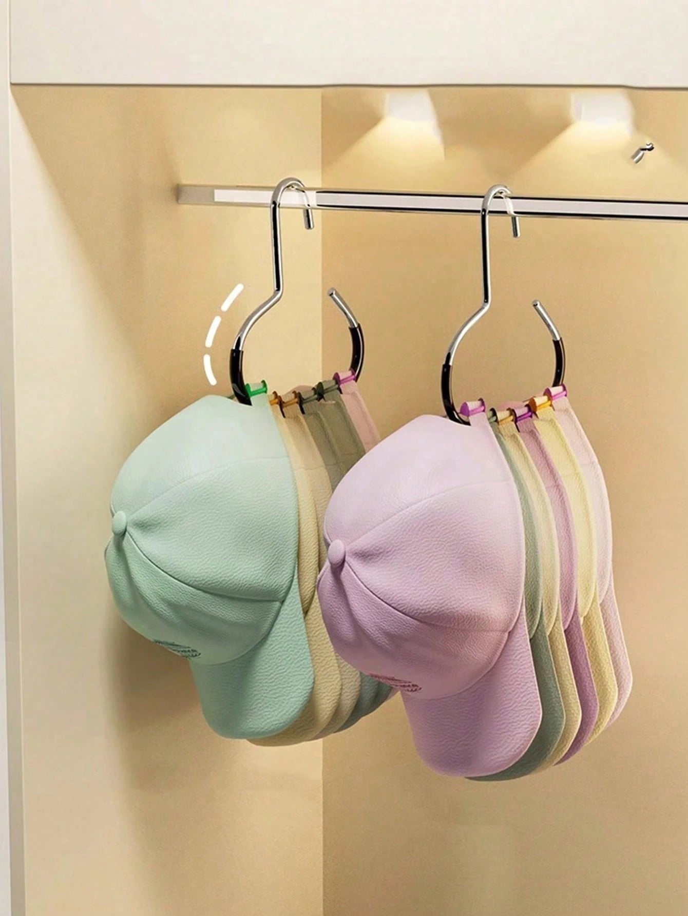 1/2/4/10pcs Random Color Hat Organizer Rack, Hanging Hat Holder For Wardrobe/Closet, Multi-Functional Hat Display Rack