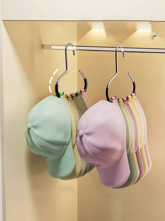 1/2/4/10pcs Random Color Hat Organizer Rack, Hanging Hat Holder For Wardrobe/Closet, Multi-Functional Hat Display Rack