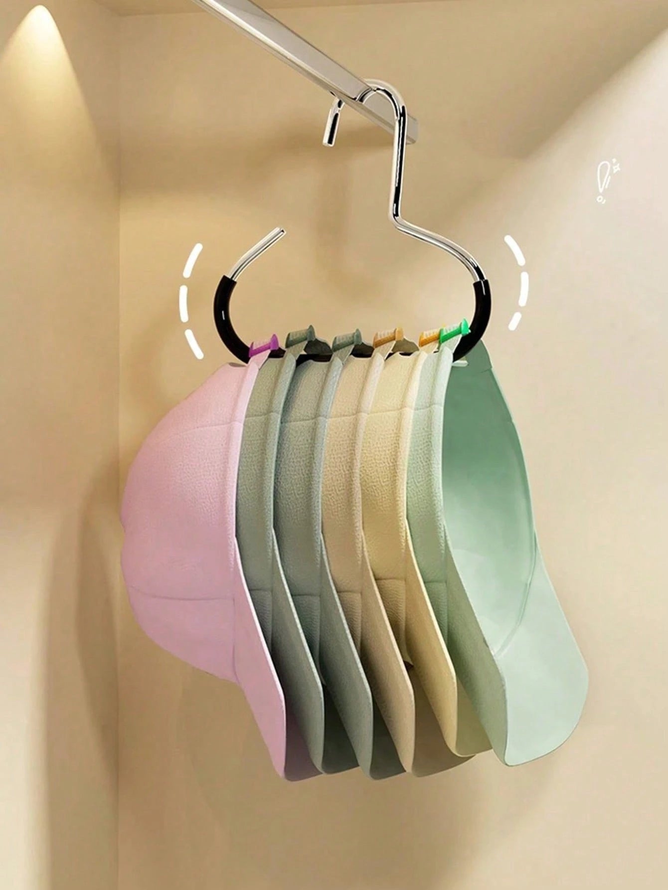 1/2/4/10pcs Random Color Hat Organizer Rack, Hanging Hat Holder For Wardrobe/Closet, Multi-Functional Hat Display Rack