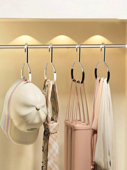 1/2/4/10pcs Random Color Hat Organizer Rack, Hanging Hat Holder For Wardrobe/Closet, Multi-Functional Hat Display Rack