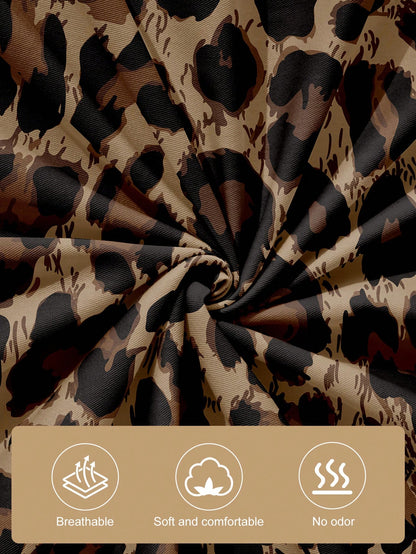 1/2/4pcs Leopard Print Pillowcases, Cushion Covers, Bedding, Comfortable And Easy To Care Pillowcases, Hair And Skin Protection Pillowcases, Living Room Sofa Room Decoration Pillowcases, Single-Sided
