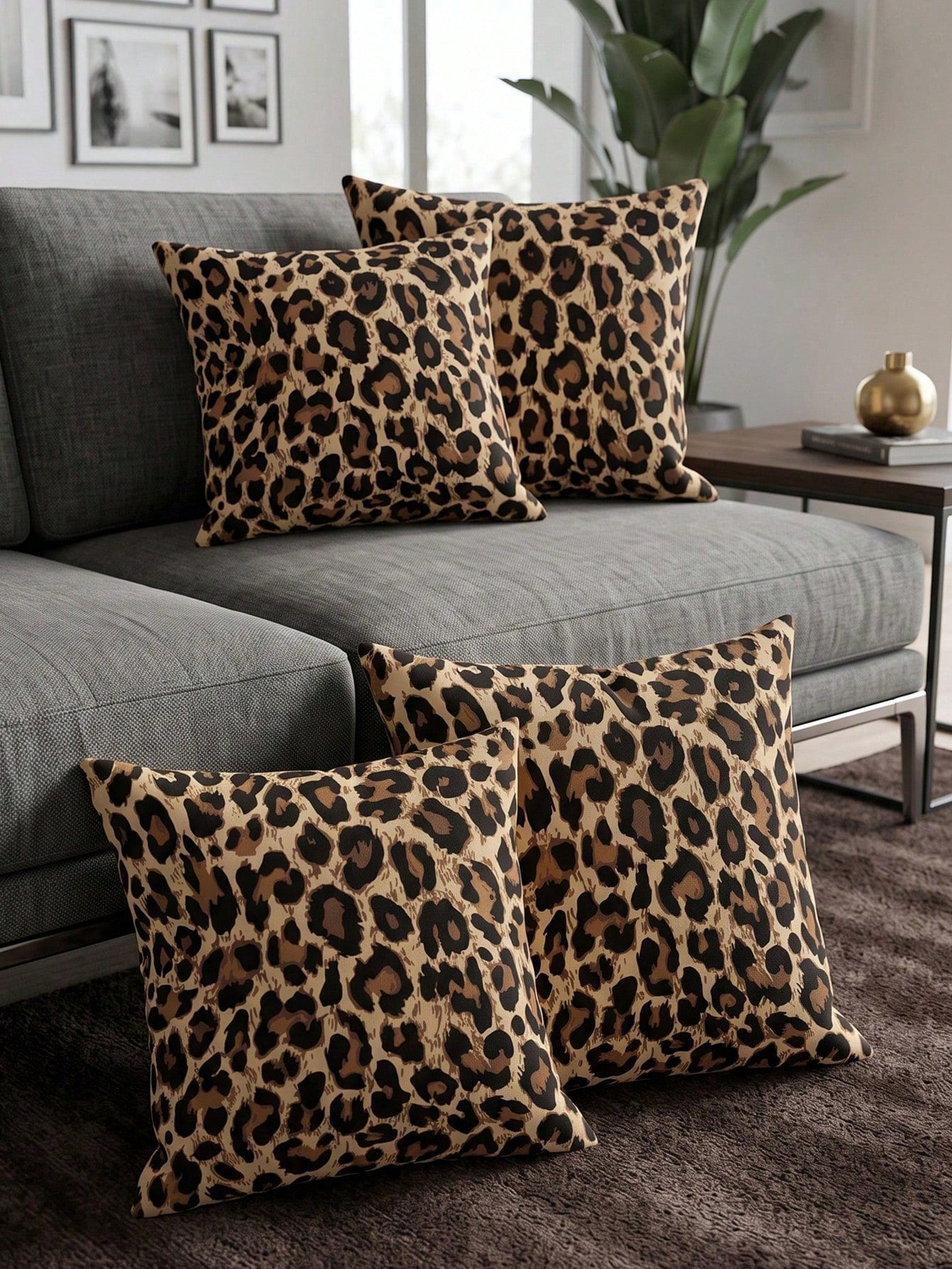 1/2/4pcs Leopard Print Pillowcases, Cushion Covers, Bedding, Comfortable And Easy To Care Pillowcases, Hair And Skin Protection Pillowcases, Living Room Sofa Room Decoration Pillowcases, Single-Sided