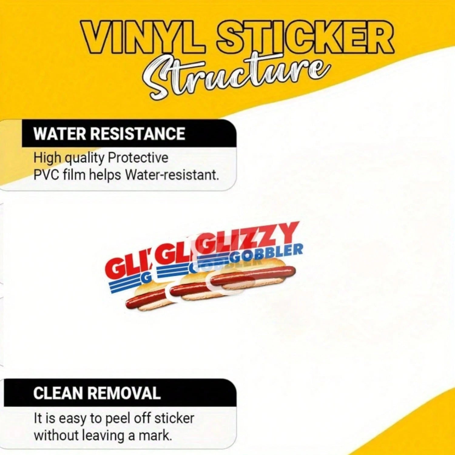 1/2/5pcs Funny "Glizzy Gobbler" Hot Dog Stickers, Vintage Red & Blue Text Waterproof Vinyl Decals, Suitable For Car Windows, Laptops, Water Bottles, Cups, Phone Cases, Helmets, Street Food Themed Deco