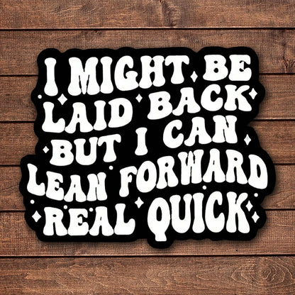 1/2/5pcs I MIGHT BE LAID BACK Sticker, Durable & UV-Protected| Glossy Finish,Perfect For Laptops, Water Bottles, Phones| Ideal Gift For Book Lovers & Readers, For Return School, Book Lover Gifts,Art